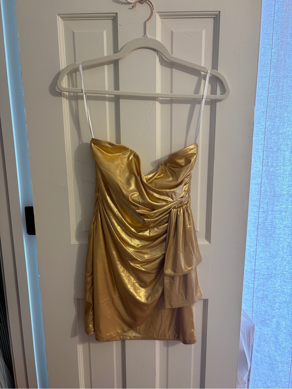 superdown Gold Metallic Mini Dress